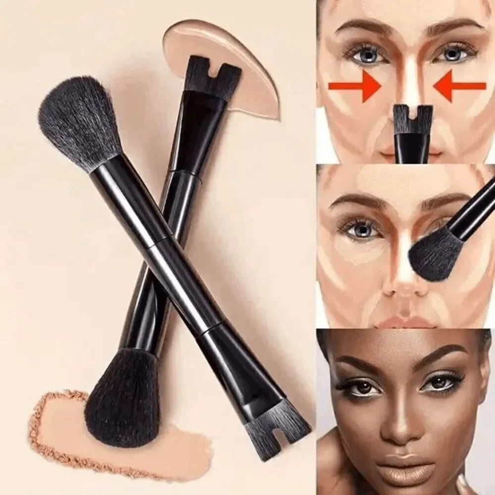 Nose Contour U-Shaped and Blending Brush 2-in-1 Precision Contour Brush